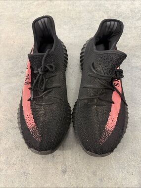 Yeezy Boost 350 V2 Black with Pink Side Stripe